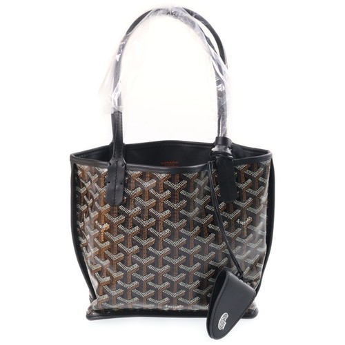 Goyard Anjou Mini Handbag Tote Bag Black Leather Used 5d78ead2d6a484106689581d92