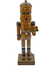NEW 10" ASHLAND GINGERBREAD MAN NUTCRACKER WITH TRAY OF COOKIES FREE SHIP