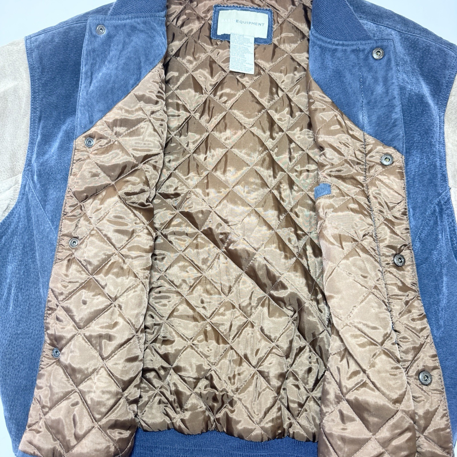 Vintage Basic Equipment Suede Leather Varsity Bom… - image 4