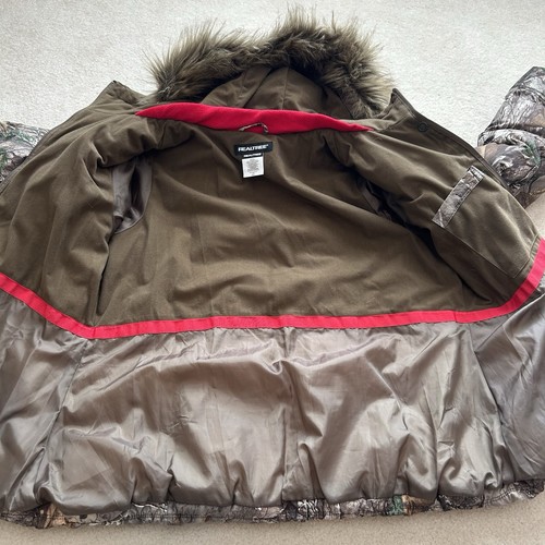 Realtree Xtra Camo Faux Fur Lined Hood Insulated Jacket Womens Size XL - Picture 6 of 7