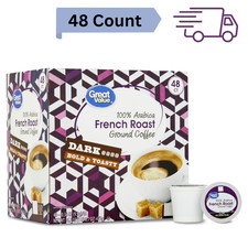 Great Value 100 Arabica French Dark Roast Ground Coffee Pods, 48 Ct