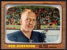 1966 Topps NHL #92 RED BERENSON EXCELLENT New York RANGERS LEFT WING