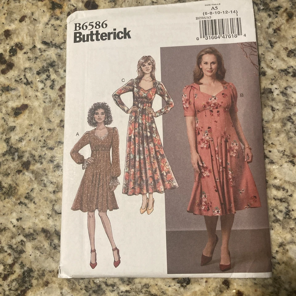 Lot Of 2 NEW Misses Butterick Dress Patterns Long/Short Sleeves Sizes 6-14 - Image 2 of 4