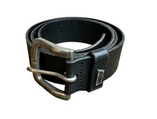 Levi's Strauss Belt Black Leather Men's Size 36 / 90 Antiqued Buckle