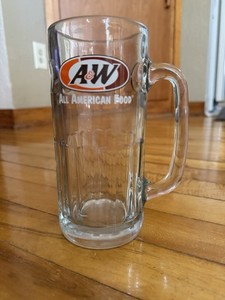 Vintage A&W Logo All American Food Large Glass A&W Root Beer Mug 