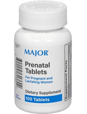 MAJOR Prenatal Tablets Pregnant and Lactating Women Dietary Supplement 100 Tabs