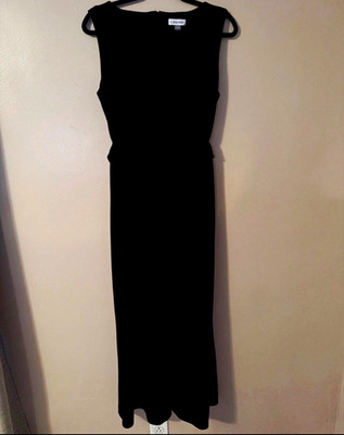 Calvin Klein Women s Black Solid Sleeveless V-Neck Long Jumper size 12