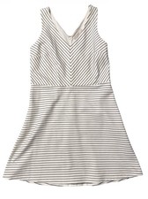 LOFT Petites Striped Sleeveless Dress Size 10P Black White