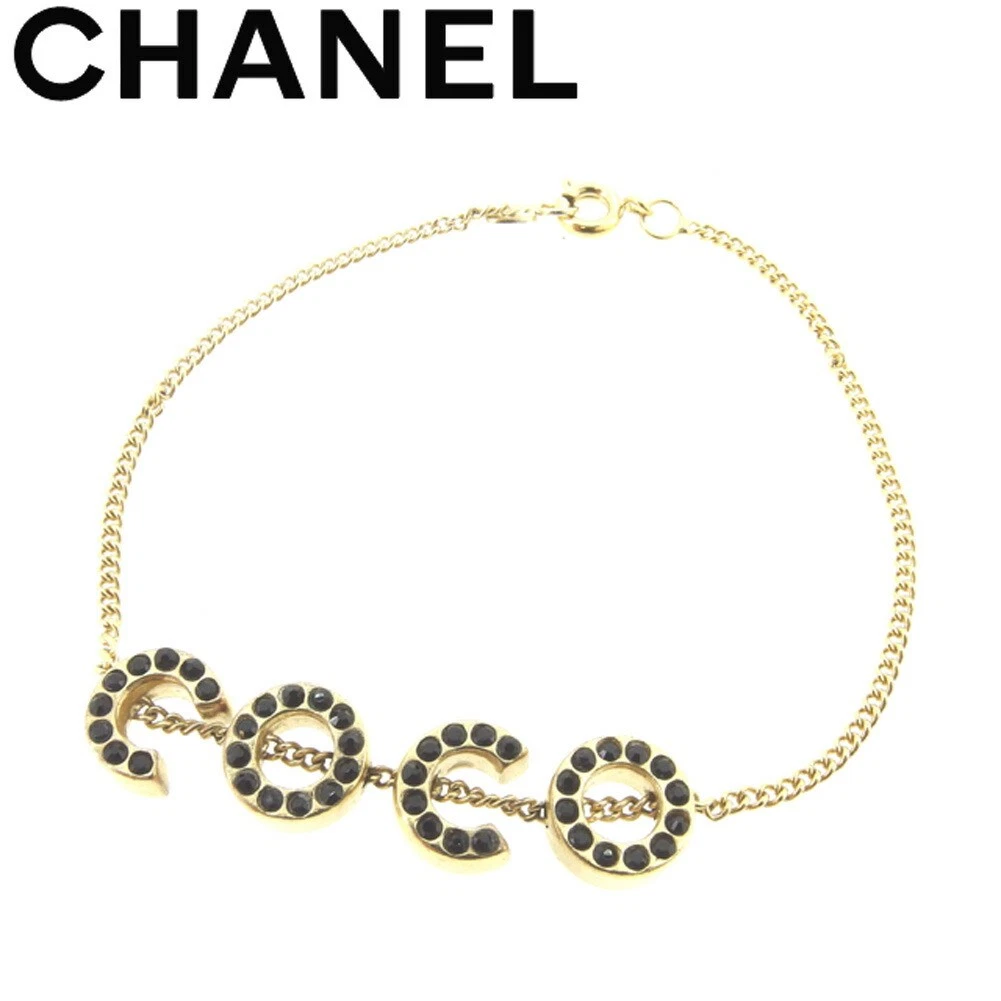 Bracciale Chanel Oro Pietra Nera Vintage Usatosori