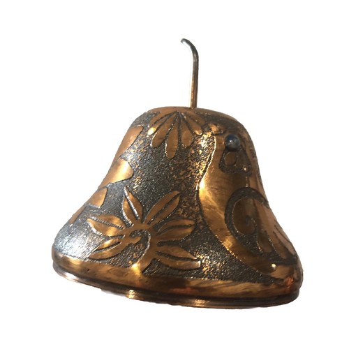 MCM Cile Artigianale Piatto Rame Uccellino Pietre Intarsiate Lapislazzuli XX Secolo Trinket Box - Foto 10 di 13