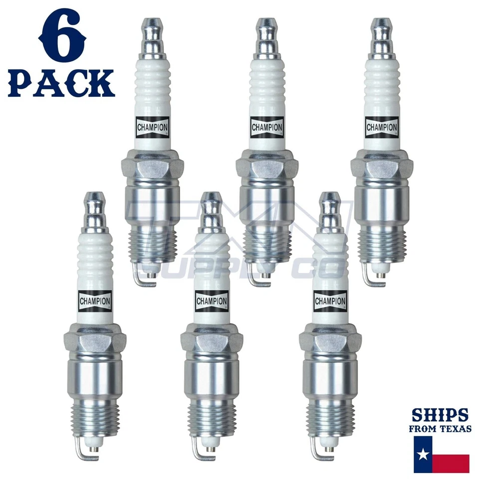 6 Pack Spark Plugs Champion Copper Set for 1979 Dodge D150 L6-3.7L - Image 2 of 3
