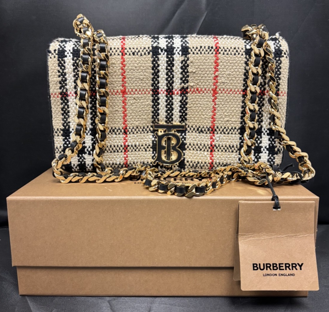 Burberry Lola Check Boucle Small Shoulder Crossbody Bag Vintage