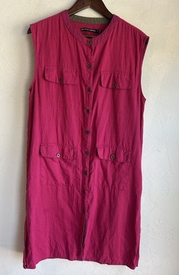 Gudrun Sjoden Linen Organic Cotton Button Up Tunic Dress S Lagenlook Relaxed Fit