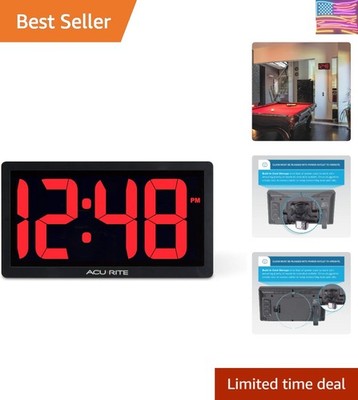 75099M 10in LED Digital Clock with Auto-Dimming Brightness   Red .