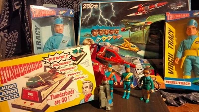 Thunderbirds Talking Alarm Clock + 7 Figurines+ 1 Raket Th. 3+ Puzzle - Wesco - Photo 1/4