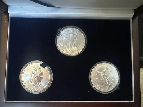 2019 THREE NATIONS Silver Set Eagle, Maple Leaf, Libertad US, Canada, Mexico
