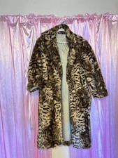 Vintage Tiger Print faux fur coat size medium