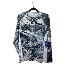 NWT Huk Performance Fishing Shirt Mossy Oak Camo Long Sleeve Men’s Medium Gray