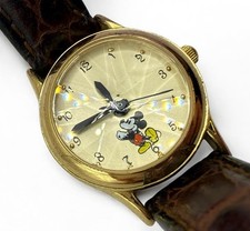 Vintage Disney Mickey Mouse Watch Diamond Crystal Shape Glass New Battery Women