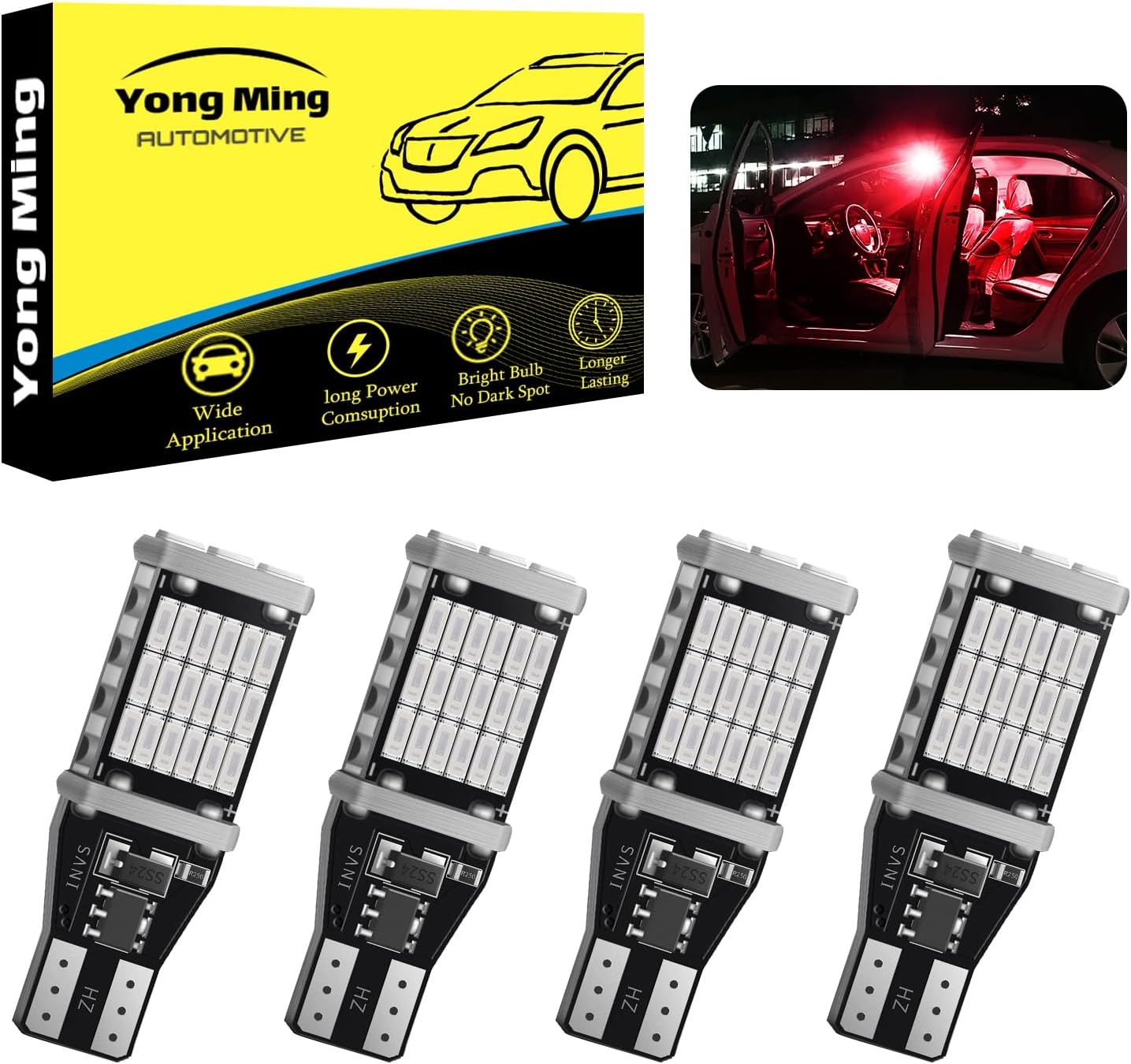 YONGMING 921 912 T15 W16W Led Bulb Replace for Car Reversing Light Backup Parki