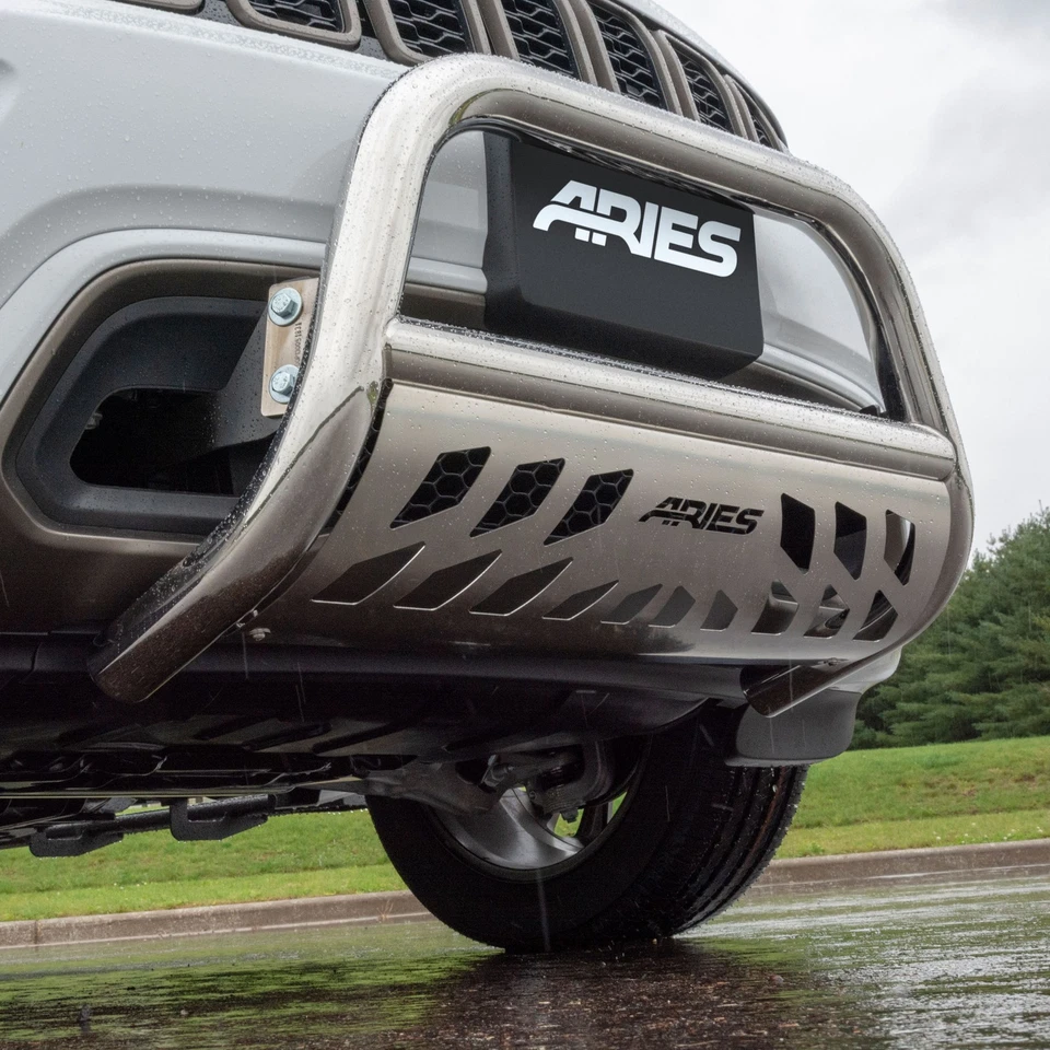 Aries 3in Stainless Bull Bar W/Skid Plate for 08-10 Ford F-250/F-350 Super Duty Foto 2 de 4