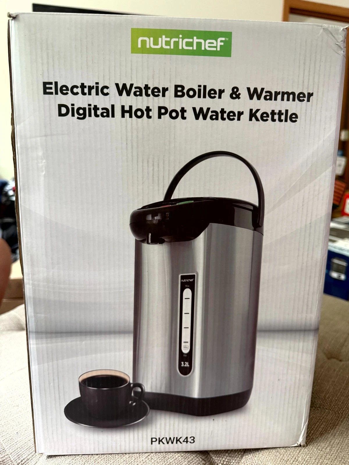 NutriChef Digital Electric Hot Pot Water Boiler and Warmer Kettle,3.38 Qt (Used)