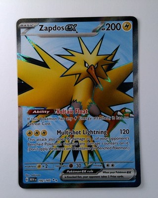 Pokmon TCG Card Zapdos ex 192/165 Scarlet Violet 151 Full Art Holo - NM 192/165