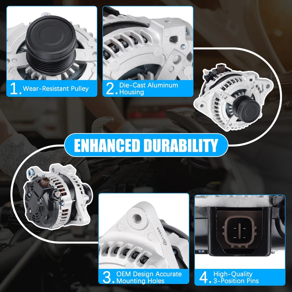 OEM Alternator For 2009-2013 Toyota Corolla 2008-2014 Scion xD 1.8L 11386 Foto 2 de 4