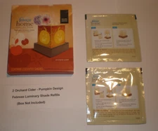 (2) Febreze Flameless Luminary Shade Refills ORCHARD CIDER PUMPKIN DESIGN NO BOX