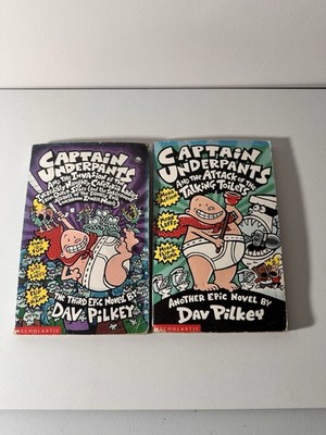 Captain Underpants Book Bundle x2 Dav Pilkey Kids Graphic Novel Scholastic