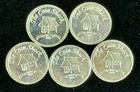 5x 1g Silver Rounds .999 Fine Silver Gram Lot “The Coin Shack Silverrrrr”