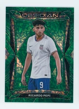 2024-25 Ricardo Pepi Panini Obsidian Imperial Jade USMNT Soccer Card 16/26