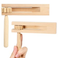 NHPY 2 Pezzi Strumenti Musicali Bambini Cricchetto in Legno Raganella Legno