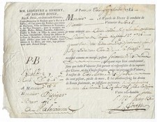 LETTRE de VOITURE, au Renard Rouge à Paris, 1784
