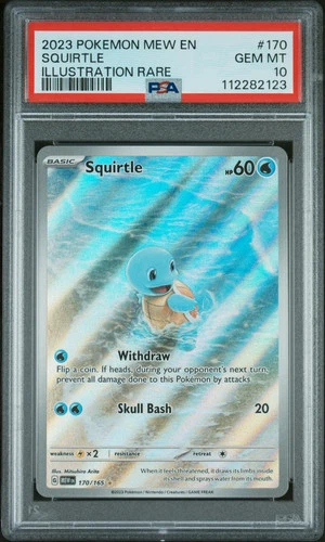 2023 Pokemon SV 151 Squirtle #170 English Illustration Rare PSA 10 GEM MINT