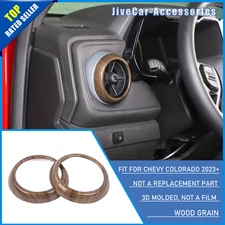 2pcs Wood Grain Center Side AC Air Vent Outlet Trim Cover For Chevy Colorado 23+