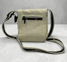 Liz Claiborne Khaki Canvas Crossbody Bag Mini Messenger Purse Adjustable Strap