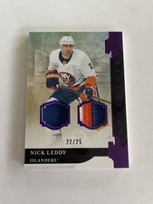 2019-20 Upper Deck Artifacts #43 Nick Leddy #/25 Materials Purple Patch
