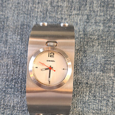 Diesel DZ-5008 Cuff Watch Y2K Leather Wrap Around Quartz Rare Find