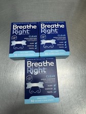 3 Boxes Breathe Right Strips SMALL/MEDIUM Clear for Sensitive 30 ea Exp 9-29