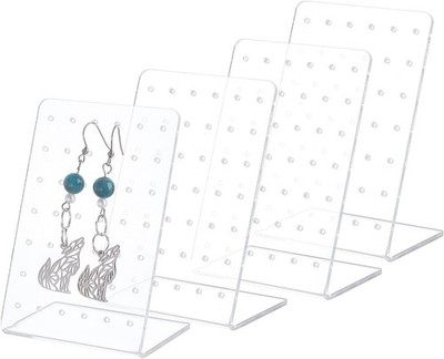 PandaHall 4er-Pack Ohrringhalter, 42 Löcher Ohrstecker Display Ständer L-Form