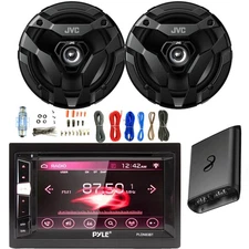Pyle 6.2" HD Bluetooth CD/DVD Stereo Receiver, 2x 6.5" 300W Speaker, Amp w/Kit