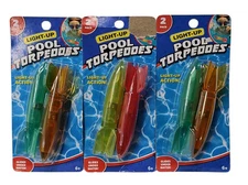 Lot of 3 (2 Pack) Light-Up Pool Torpedoes Pool,Bath, Toy,New 6+