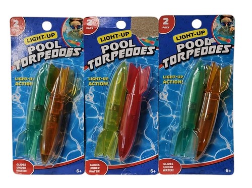 3 Stück (2 Stück) Leuchtpool Torpedos Pool, Bad, Spielzeug, Neu 6+ - Bild 1 von 2
