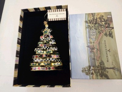 NEW Mackenzie Childs Thistle Stacking Star Tree Glass Christmas Ornament RETIRED