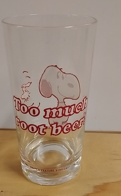 Vintage A&W Snoopy  Too Much Root Beer  Red Outline, Rare, 1965