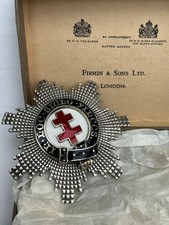 Large Sterling Silver & Enamel Masonic Knights Templar 