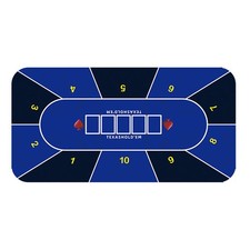 Poker Mat 120×60cm 5 Players Texas Hold'em Poker Rubber Mat Topper for Tables