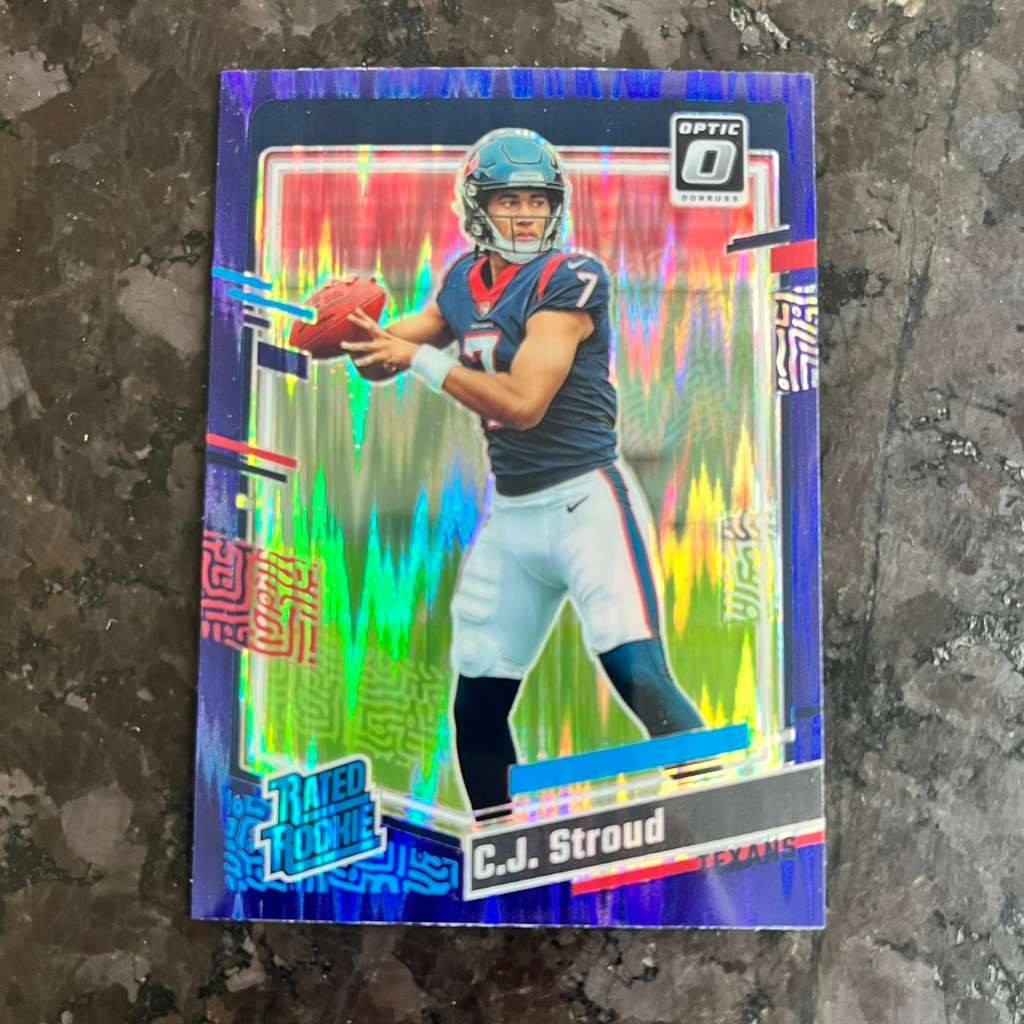 2023 Panini Donruss Optic Rated Rookie Purple Shock #244 C.J. Stroud Texans
