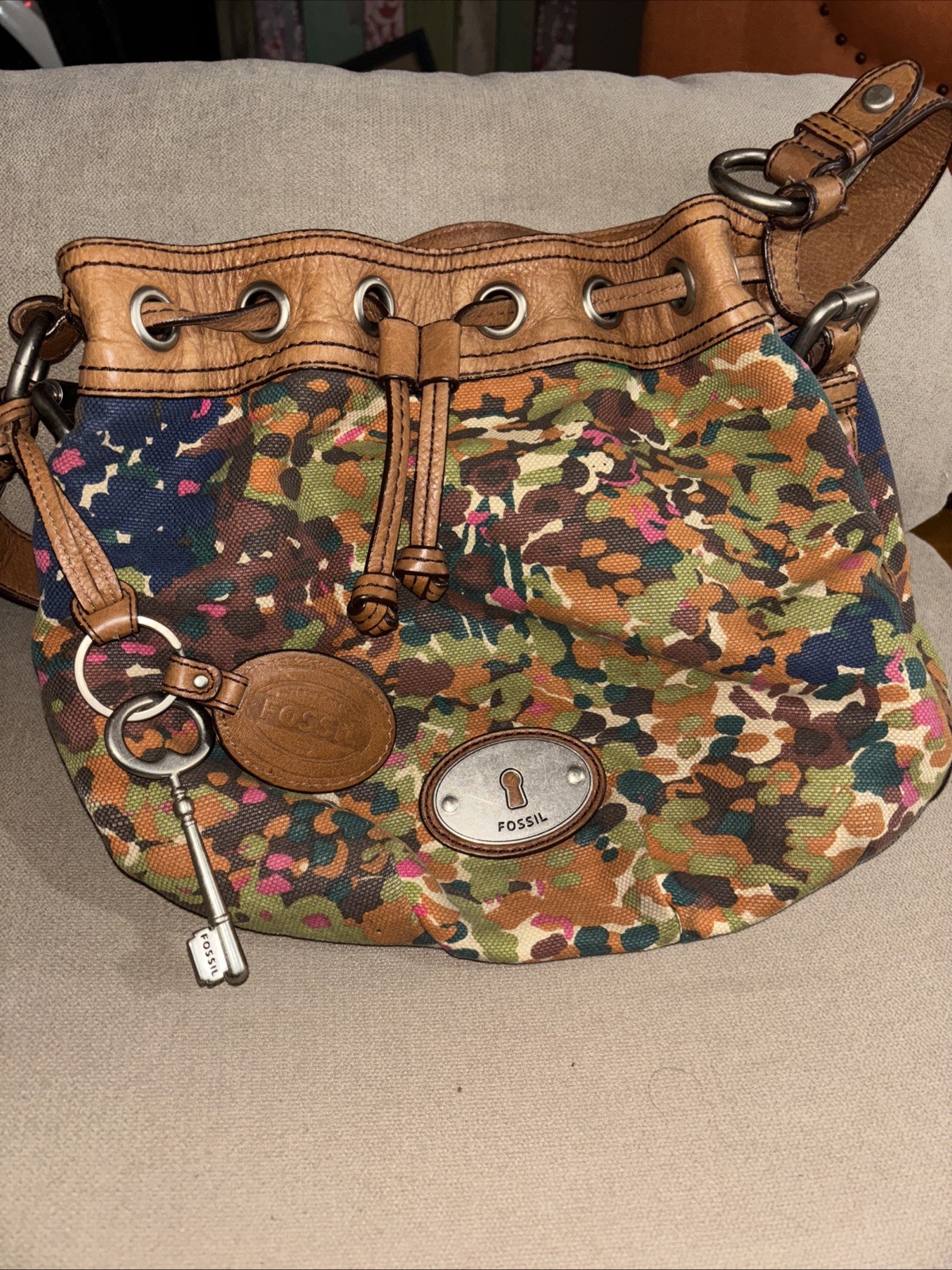 Fossil Maddox Drawstring Multicolored Camouflage … - image 1